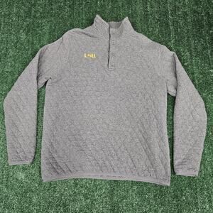 Drake waterfowl LSU TIGERS Delta Quilted 1/4 Button Sweatshirt Men XL